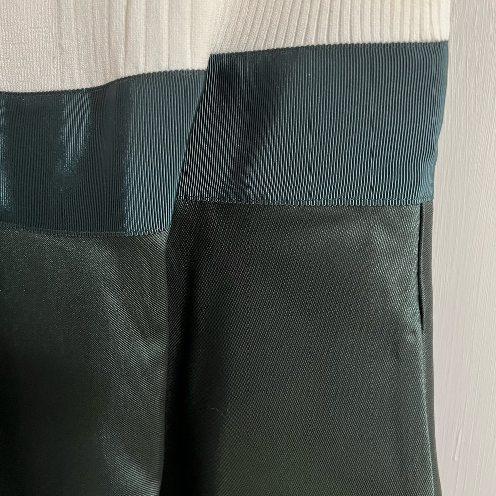 Ted Baker White and Hunter Green Tafetta Dress Size 1 - Picture 3 of 6